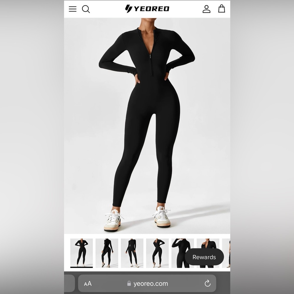 BRAND NEW!! Yeoreo Long Sleeve Zipper Jumpsuit Black Size S